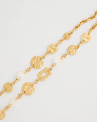 Chico's Sale Gold Pearl Hammered Short Necklace