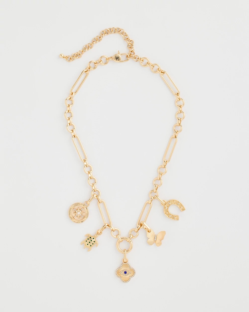 Chico's Online Gold Shiny Goldtone Novelty Charm Necklace
