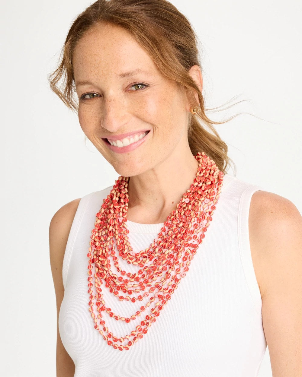 Chico's Sale Coral Coral Multi-Strand Necklace
