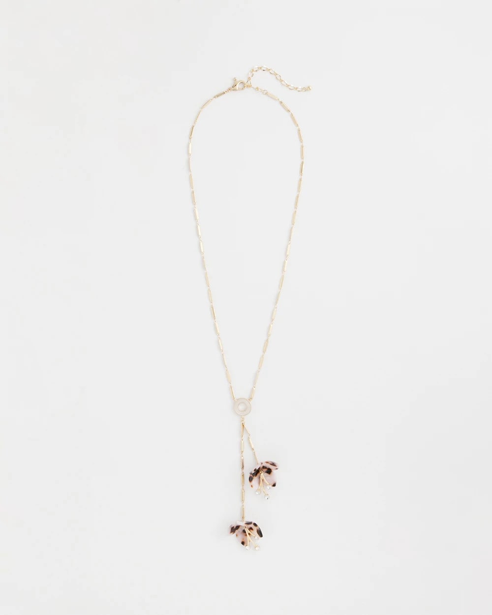 Chico's Outlet Neutral Tortoise Spider Lily Y-Necklace