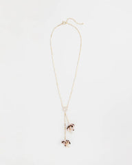 Chico's Outlet Neutral Tortoise Spider Lily Y-Necklace