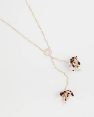Chico's Outlet Neutral Tortoise Spider Lily Y-Necklace