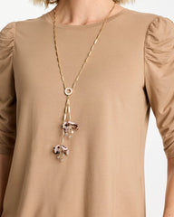 Chico's Outlet Neutral Tortoise Spider Lily Y-Necklace