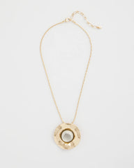Chico's On Sale Green Green Gold Short Pendant Necklace