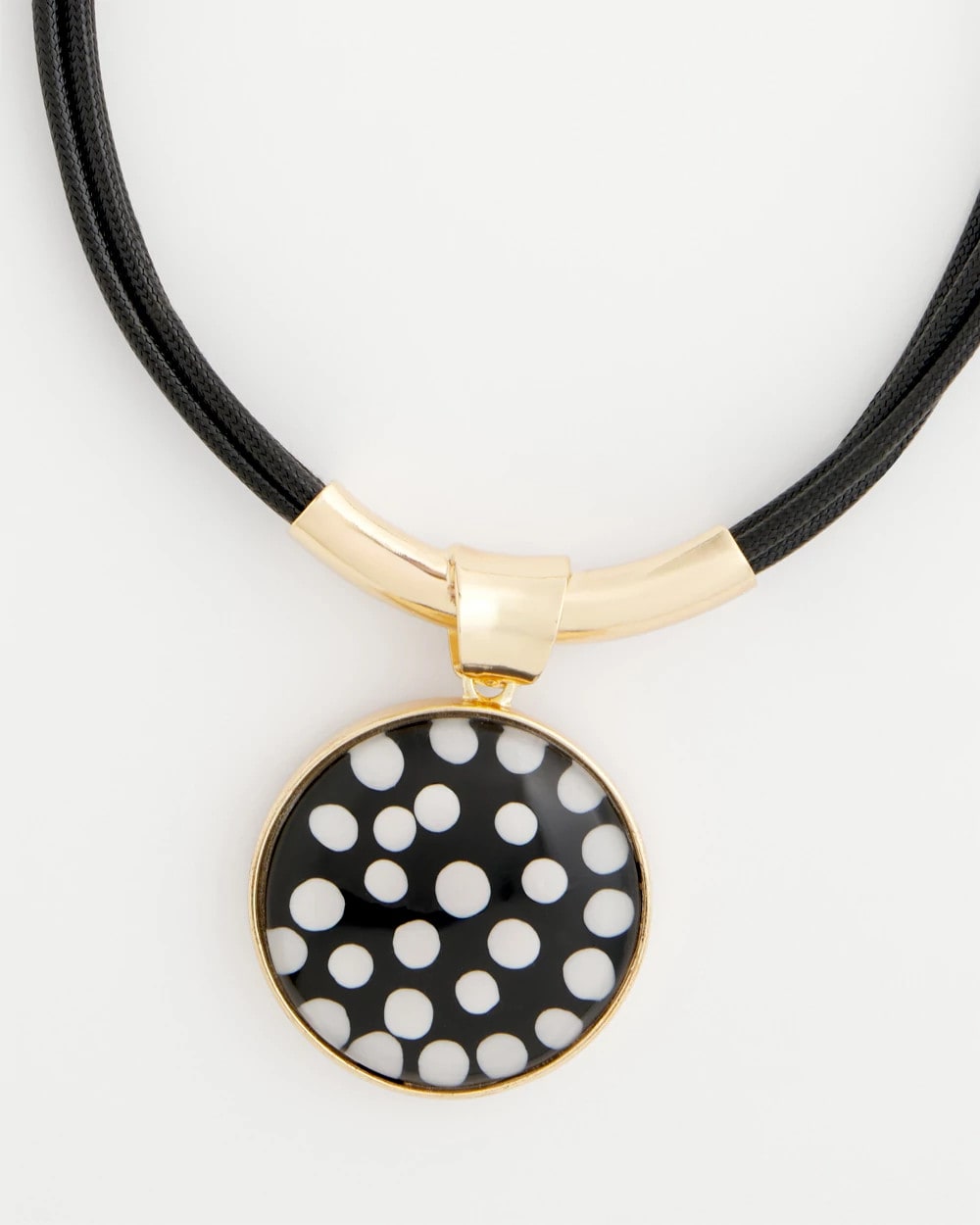 Chico's Online Black/White Polka Dot Pendant Necklace