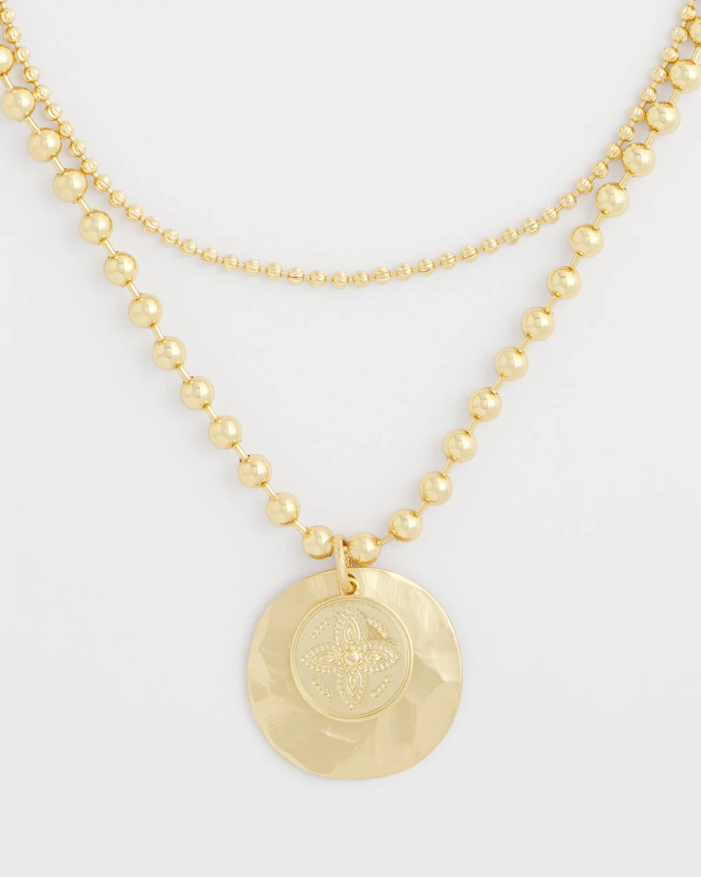 Chico's Outlet Gold Short Gold Ball Chain Pendant