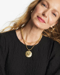 Chico's Outlet Gold Short Gold Ball Chain Pendant