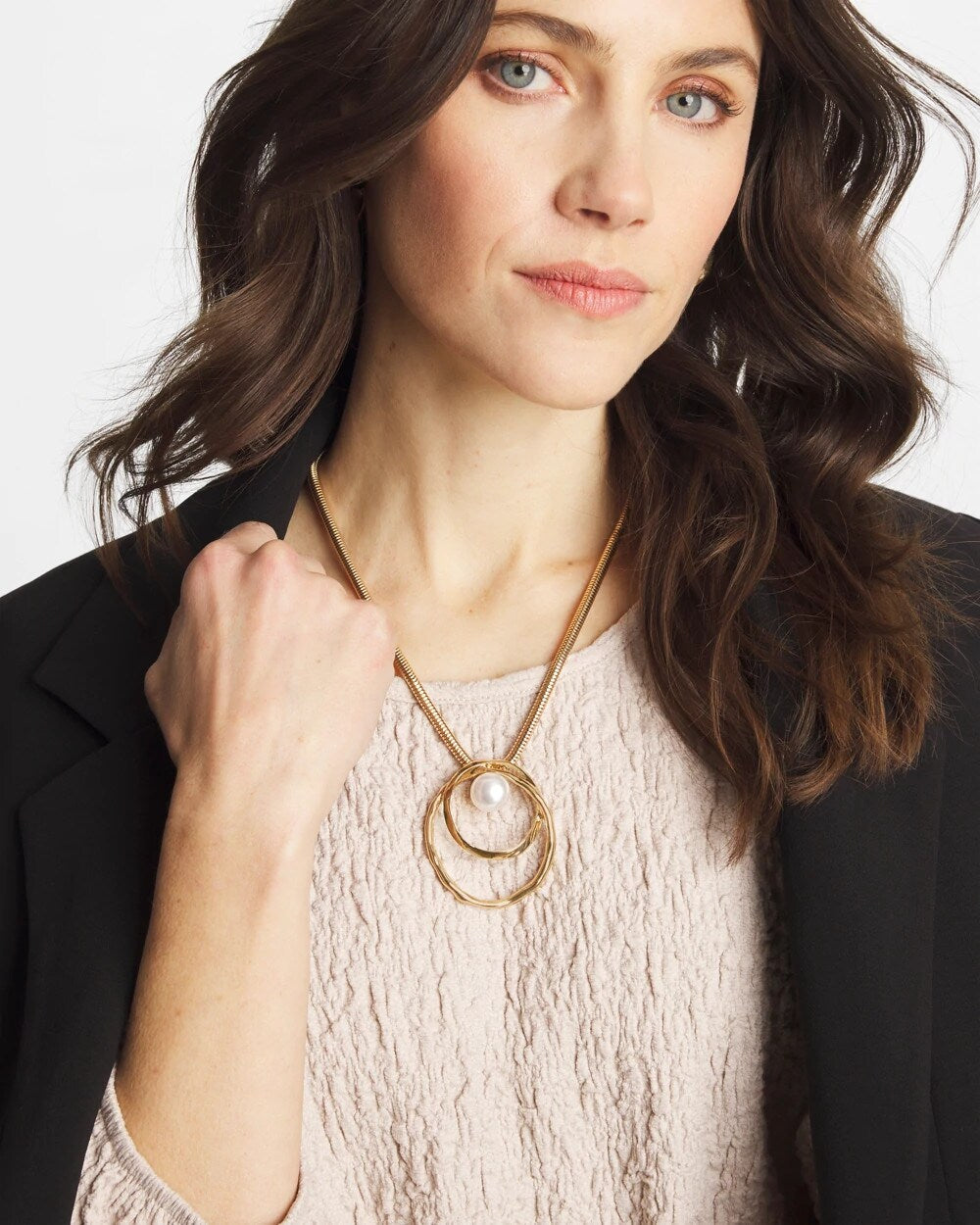 Chico's Online Pearl Pearl and Gold Pendant