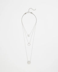 Chico's Discount Silver Silver Triple Pendant Necklace