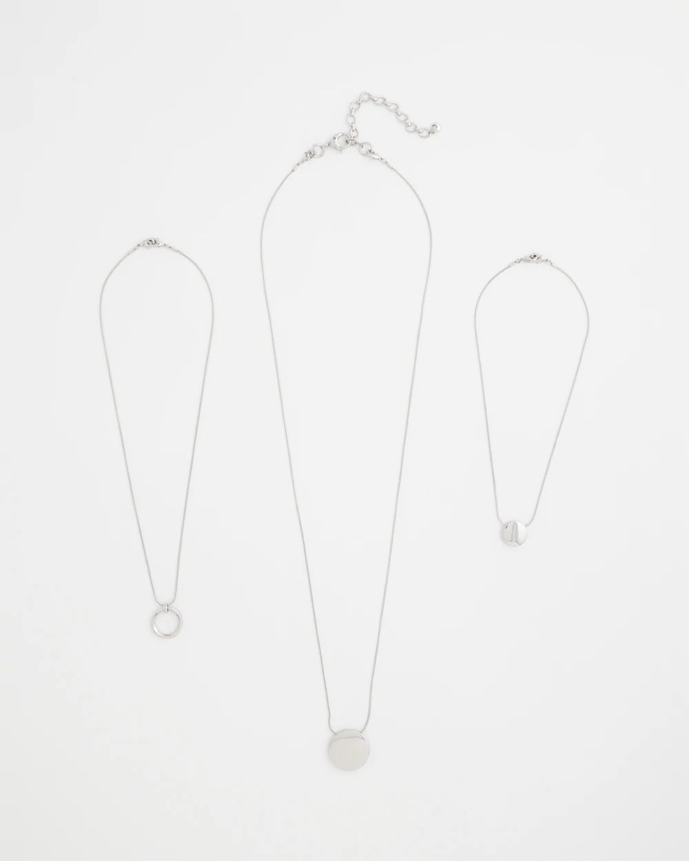 Chico's Discount Silver Silver Triple Pendant Necklace