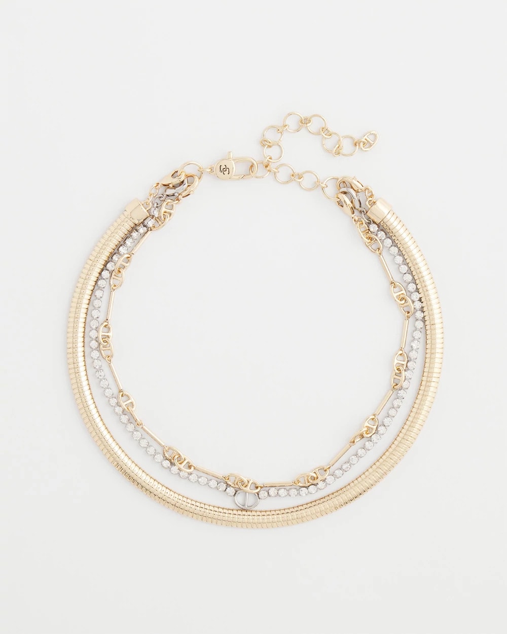 Chico's Sale Mixed Metals Mixed Metal Link Triple-Strand Necklace