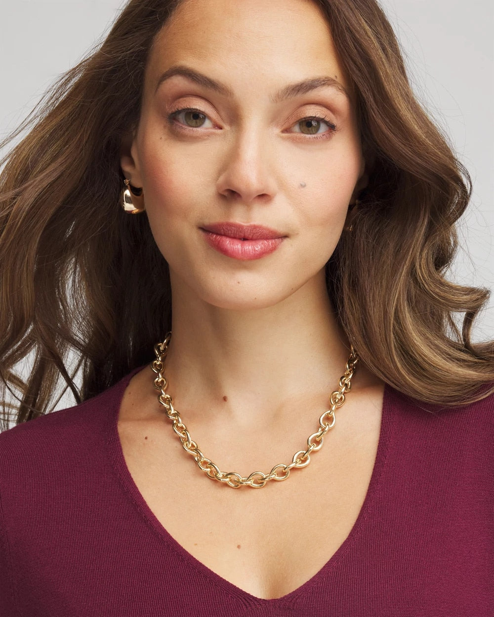 Chico's Outlet Gold Convertible Three-Strand Pendant Necklace