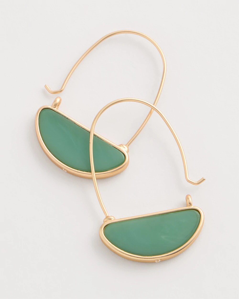 Chico's Sale Green Resin Threader Drop Earrings