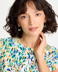 Chico's Sale Green Resin Threader Drop Earrings
