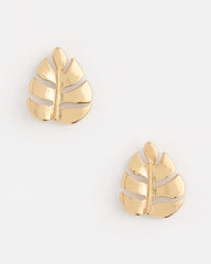 Chico's Sale Gold Palm Frond Stud Earrings