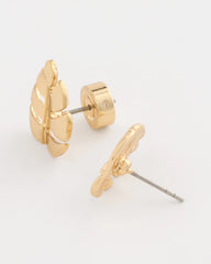 Chico's Sale Gold Palm Frond Stud Earrings
