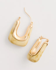 Chico's On Sale Neutral Neutral Goldtone Square Hoop Earrings