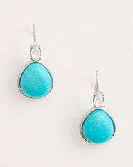 Chico's Outlet Teal Genuine Jade Teal Teardrop Earrings