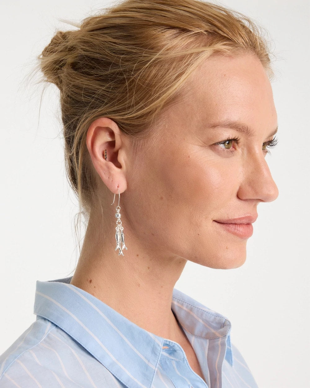 Chico's On Sale Silver Silvertone Fish Cluster Earrings