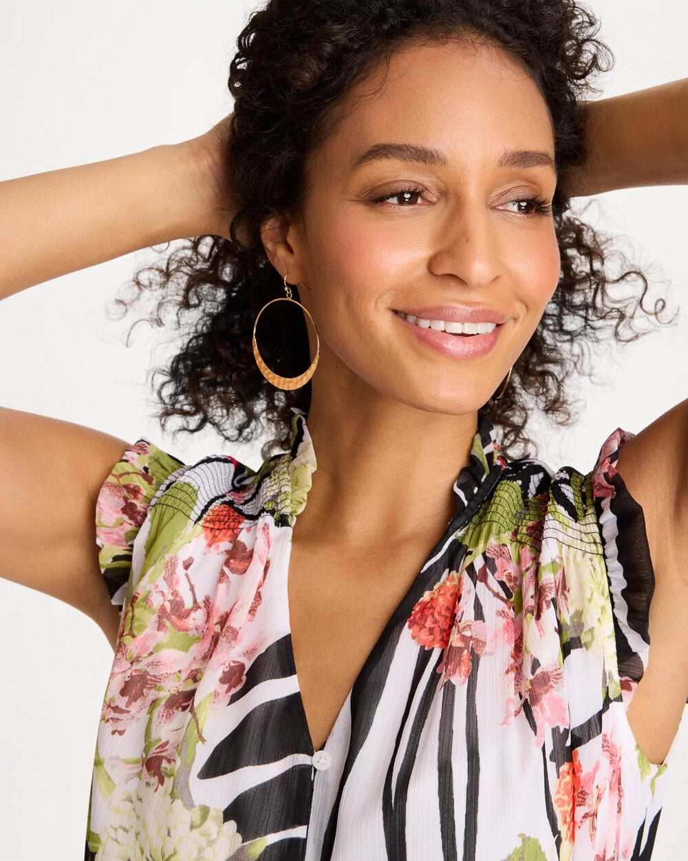 Chico's For Sale Gold Hammered Hoop Earrings