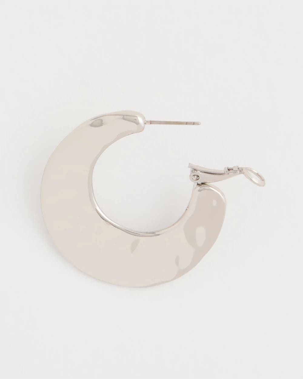 Chico's Online Silver Hammered Hoop Earrings
