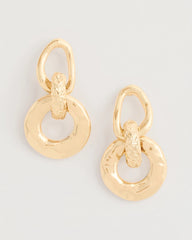 Chico's Outlet Gold Golden Link Drop Earrings