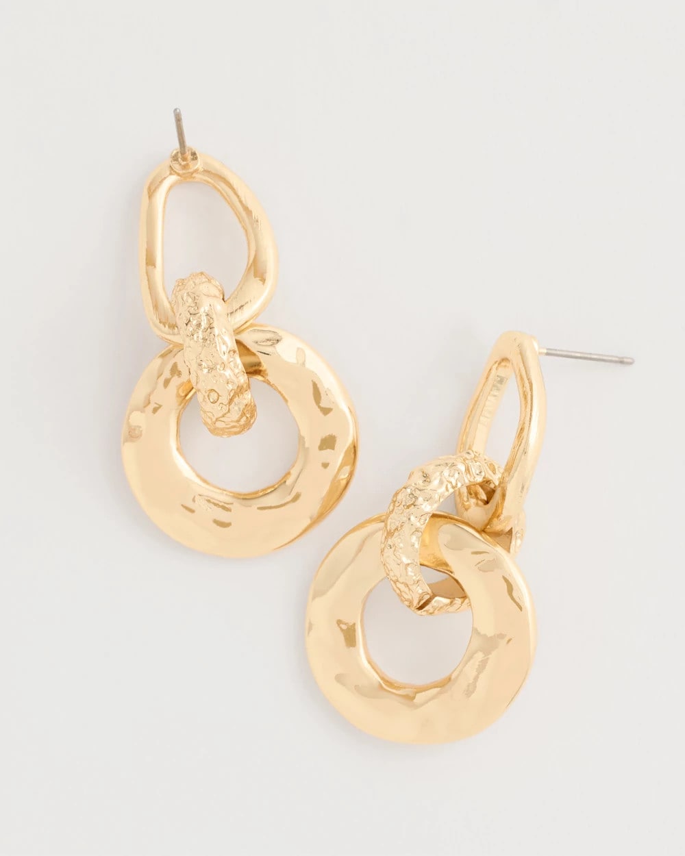 Chico's Outlet Gold Golden Link Drop Earrings
