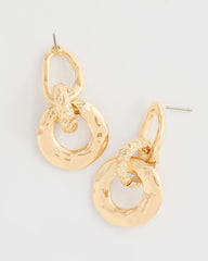 Chico's Outlet Gold Golden Link Drop Earrings