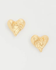 Chico's On Sale Gold Golden Heart Stud Earrings