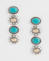 Chico's For Sale Turquoise Turquoise Mixed Metal Linear Earrings