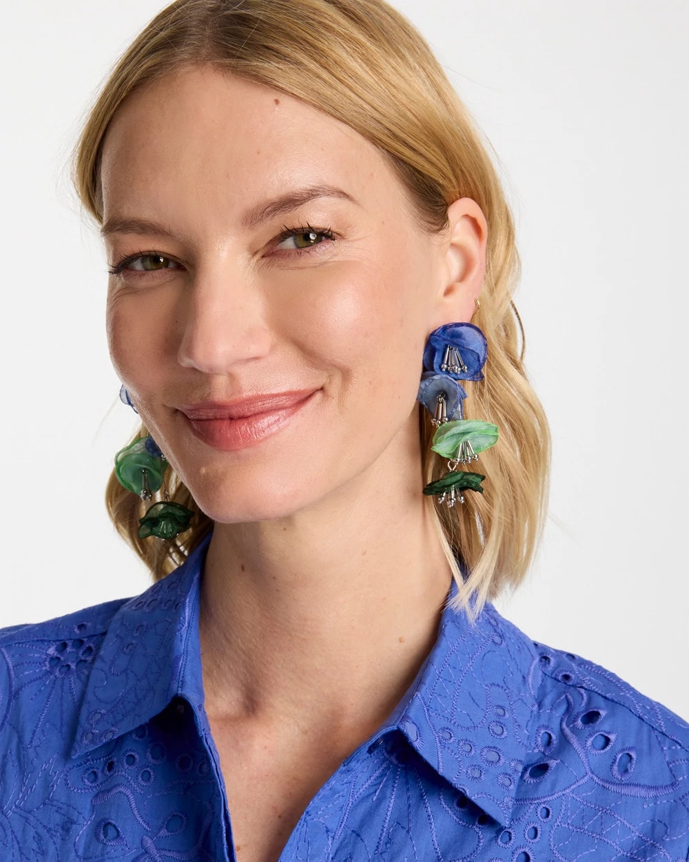 Chico's Online Multi Multi Floral Linear Earrings