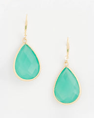 Chico's Discount Green Green Teardrop Fishwire Earrings