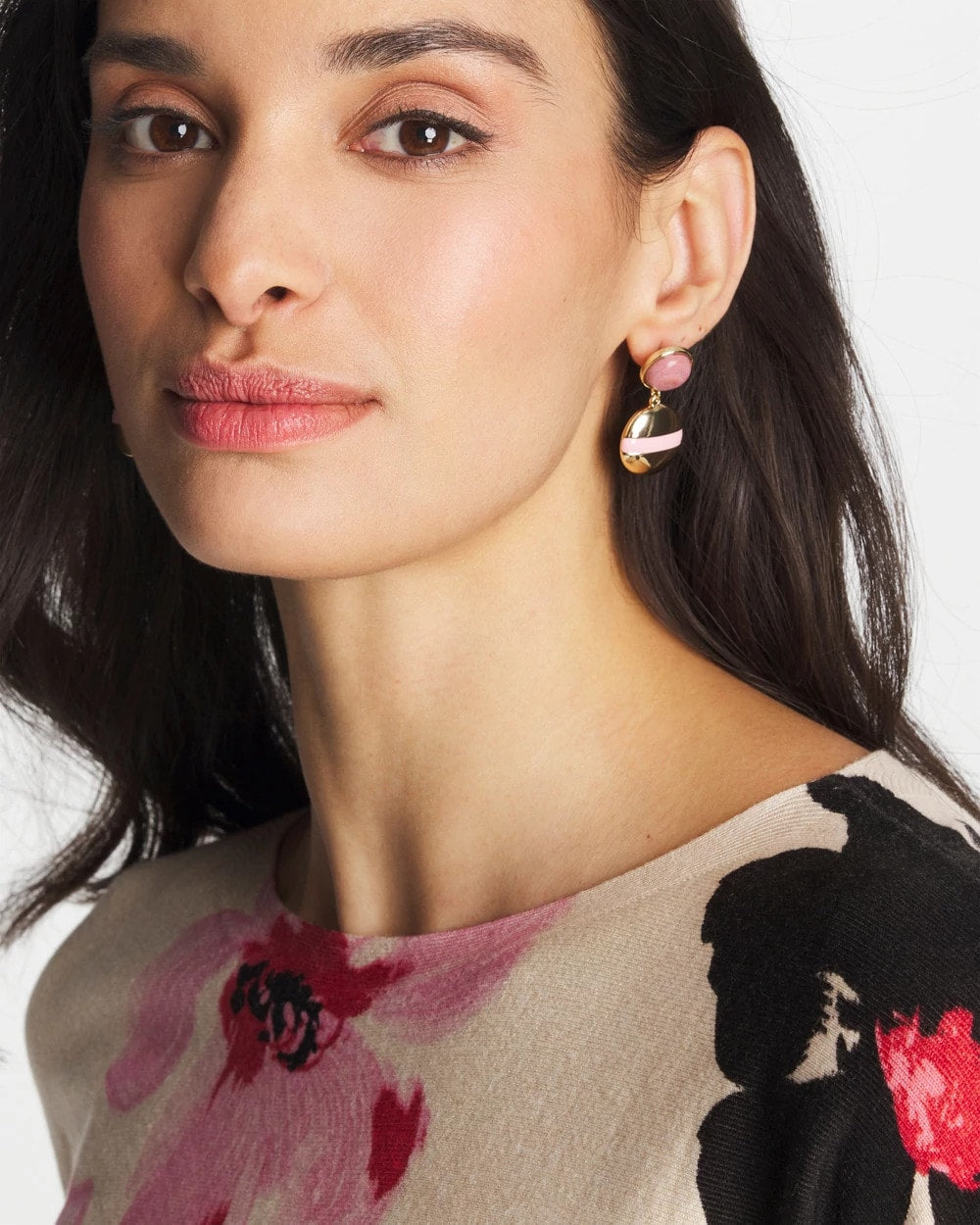 Chico's On Sale Pink Pink Enamel Sphere Drop Earrings