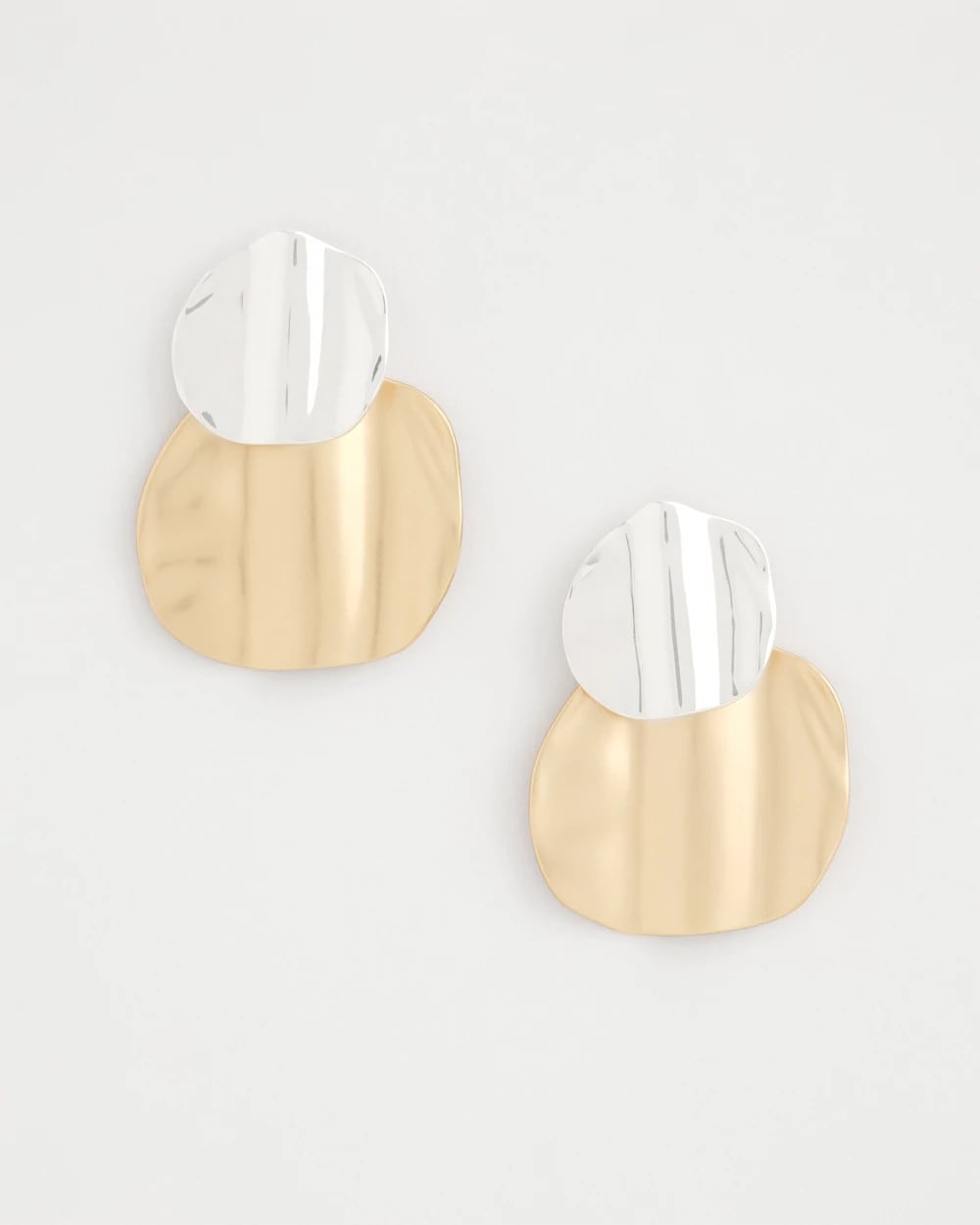 Chico's For Sale Mixed Metals Crinkle Mixed Metal Earrings