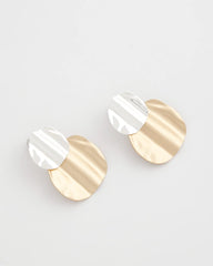 Chico's For Sale Mixed Metals Crinkle Mixed Metal Earrings