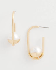 Chico's Discount Pearl Pearl Gold Hoop Earrings
