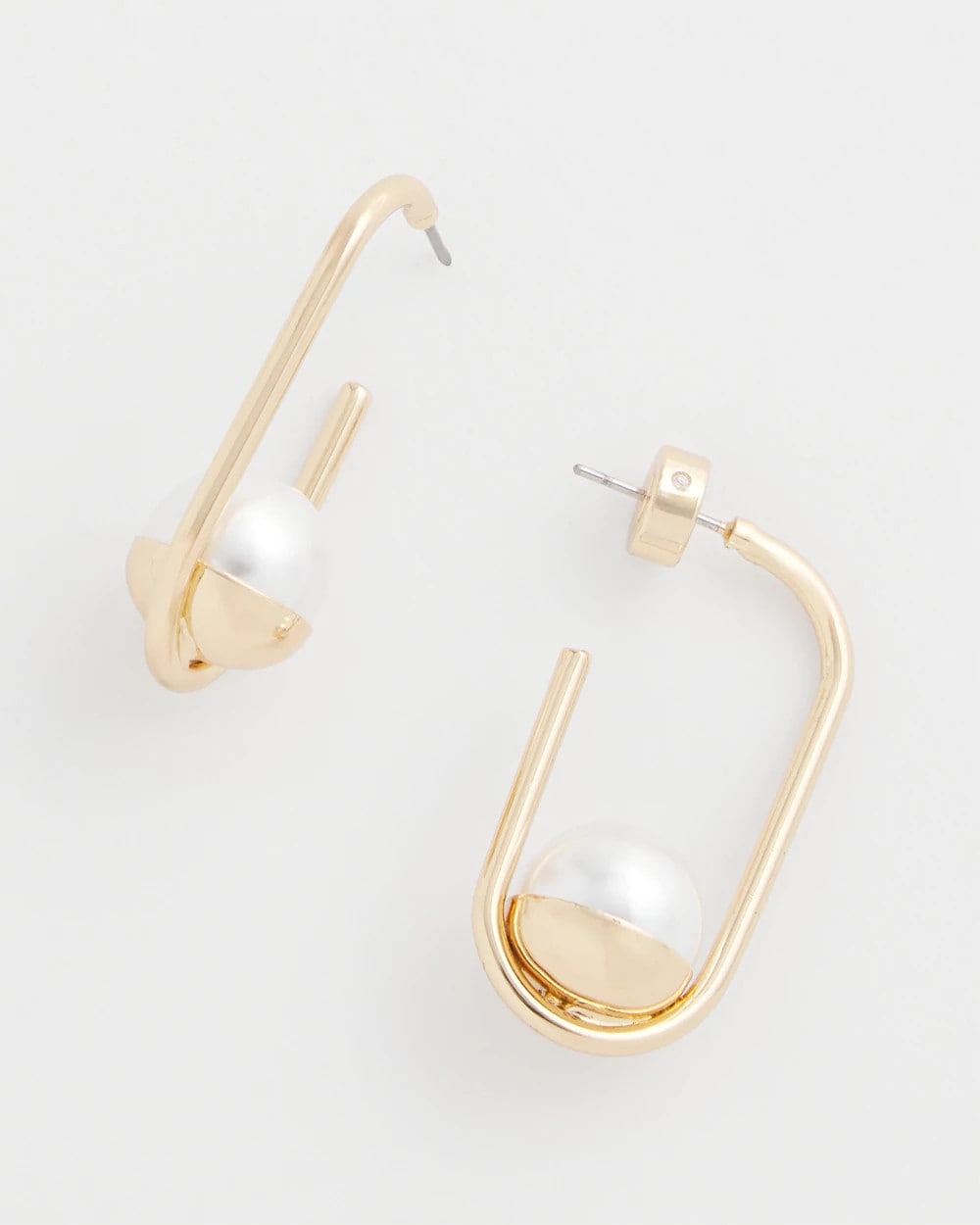 Chico's Discount Pearl Pearl Gold Hoop Earrings