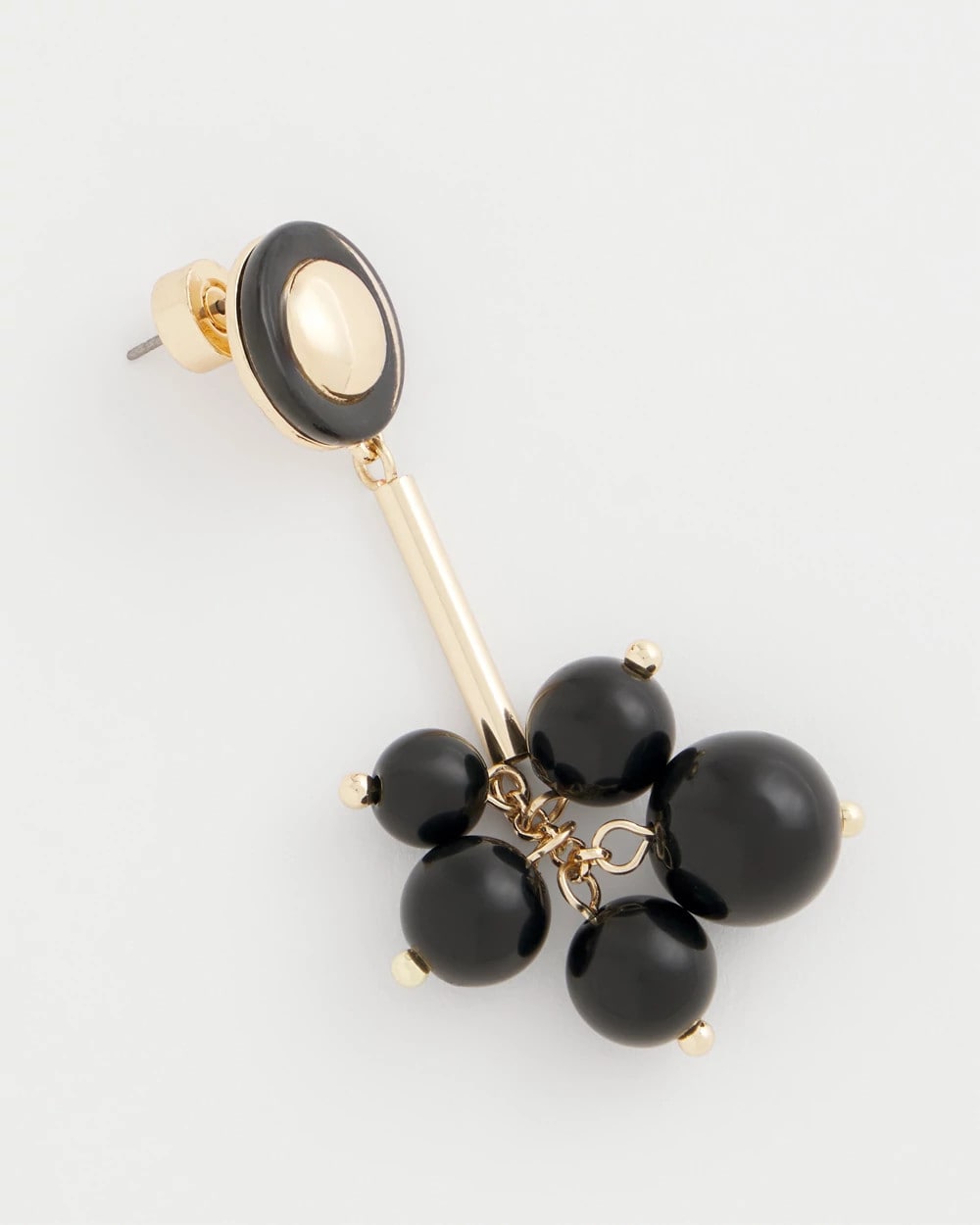 Chico's Outlet Black Linear Black Bead Cluster Earrings
