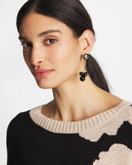 Chico's Outlet Black Linear Black Bead Cluster Earrings