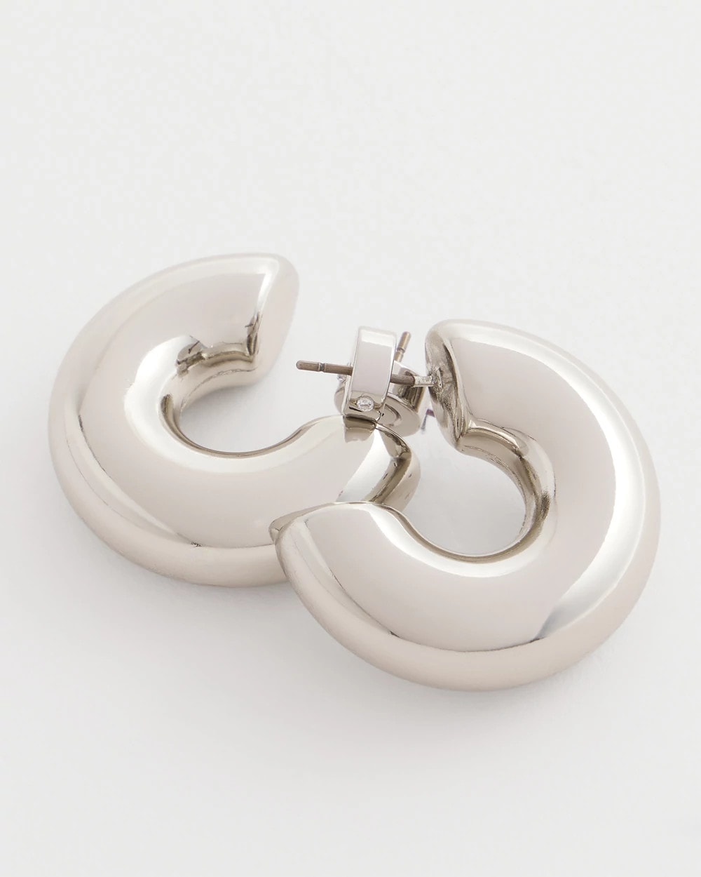 Chico's For Sale Silver Silver Puff Hoop Earrings