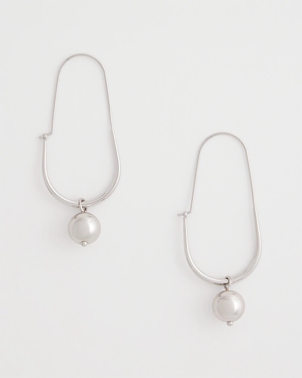 Chico's Online Silver Silver Bead Threader Earrings