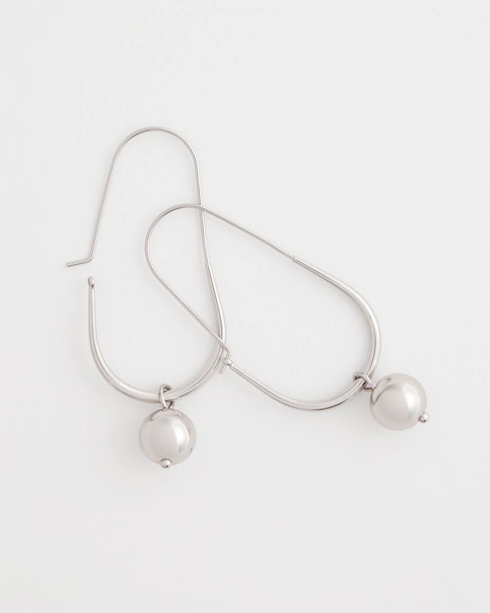 Chico's Online Silver Silver Bead Threader Earrings