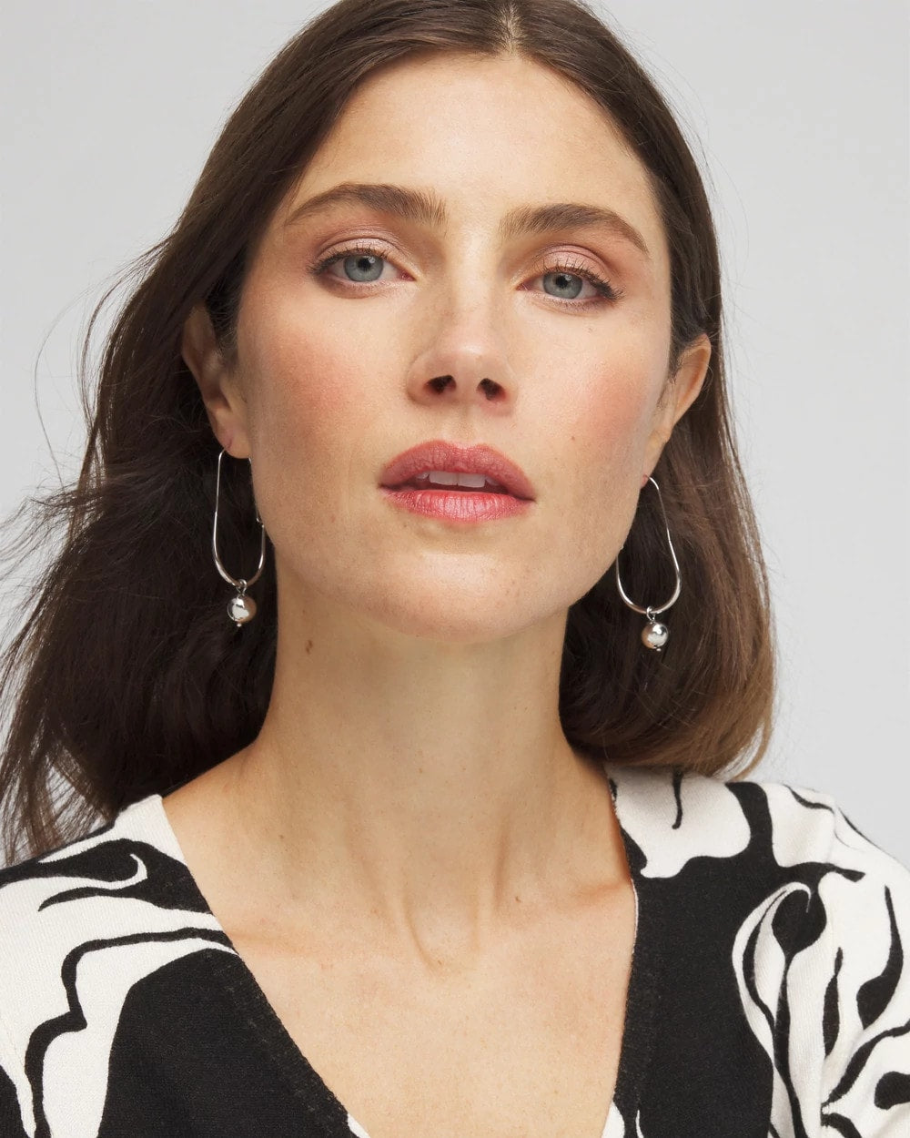 Chico's Online Silver Silver Bead Threader Earrings