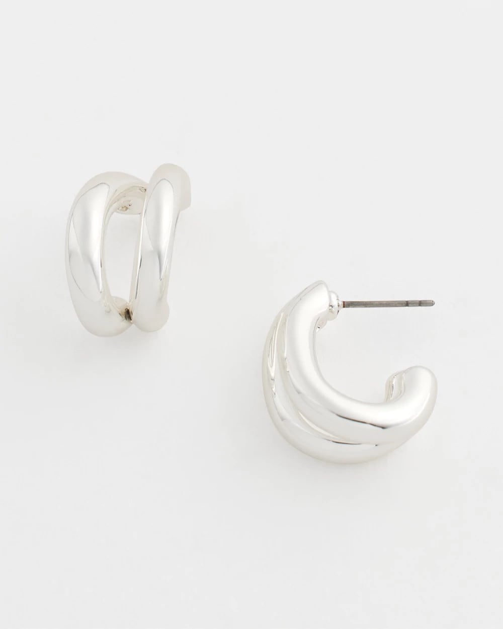 Chico's Discount Silver Silver Double Mini Hoop Earrings