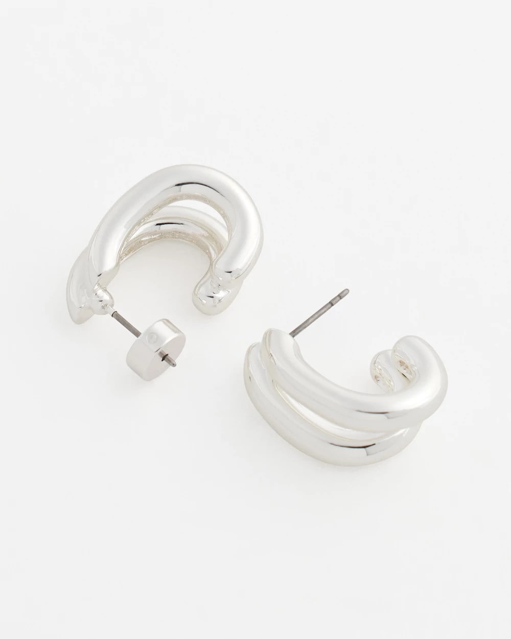 Chico's Discount Silver Silver Double Mini Hoop Earrings