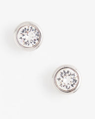 Chico's Outlet Silver Silver Tone Crystal Stud Earrings