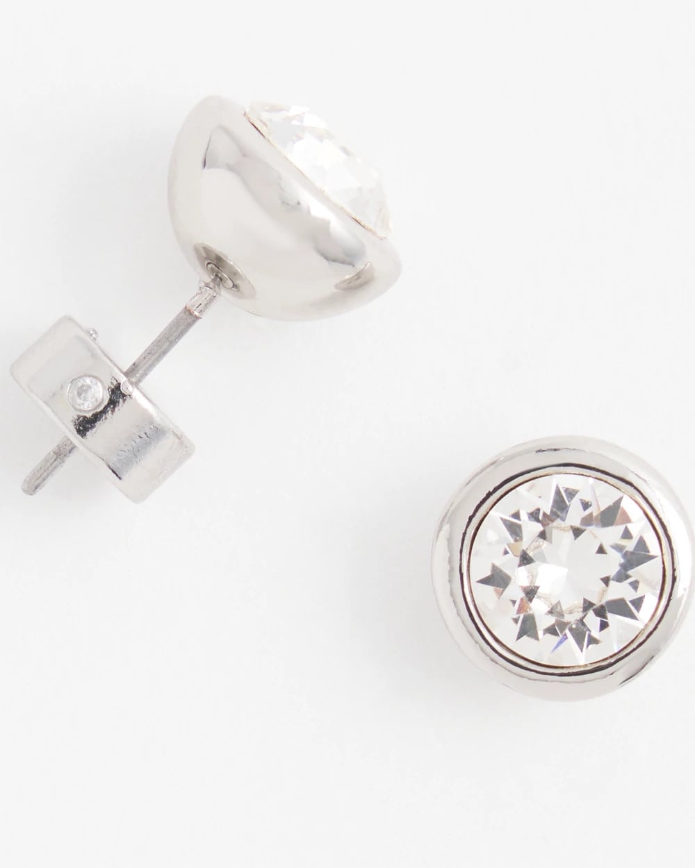 Chico's Outlet Silver Silver Tone Crystal Stud Earrings