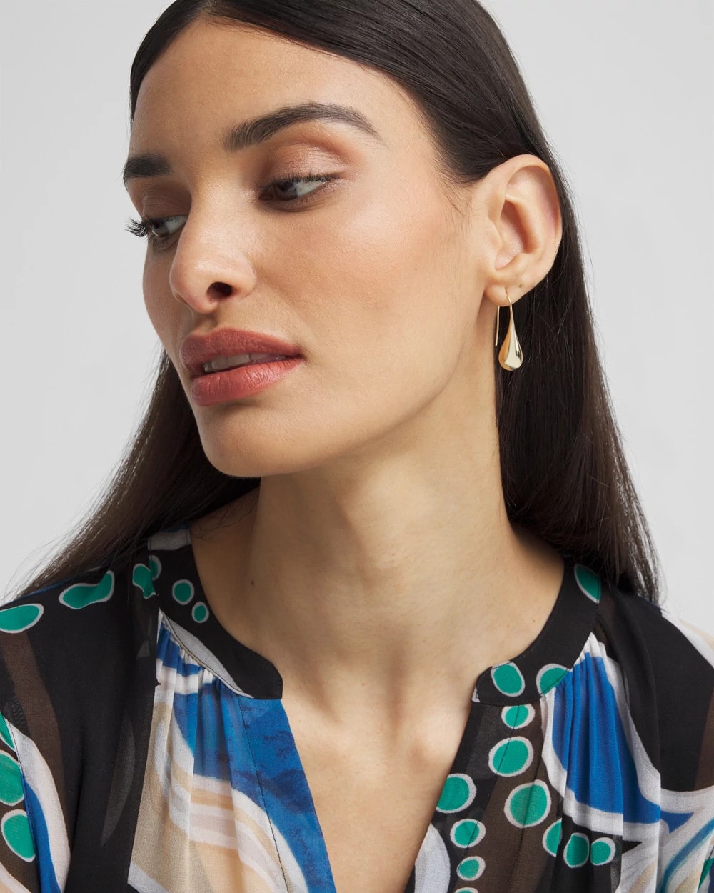 Chico's On Sale Gold No Droop™ Gold Tone Teardrop Threader Earrings
