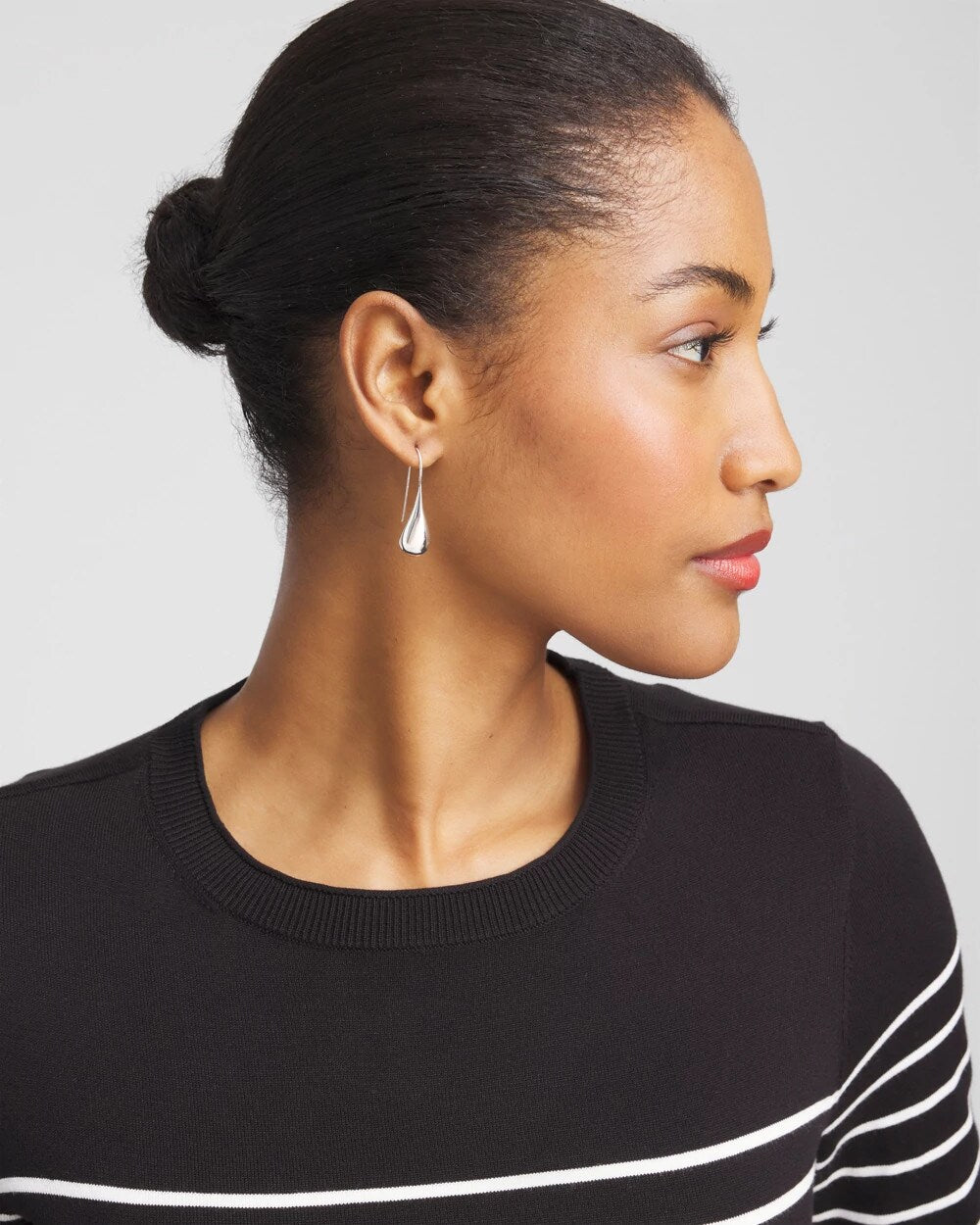 Chico's For Sale Silver No Droop™ Silver Tone Teardrop Threader Earrings