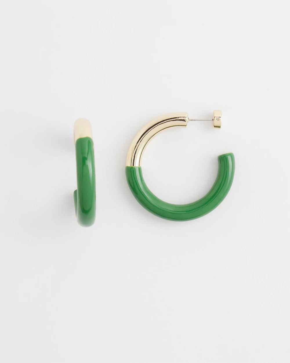 Chico's Online Verdant Green No Droop™ Green Dipped Hoops